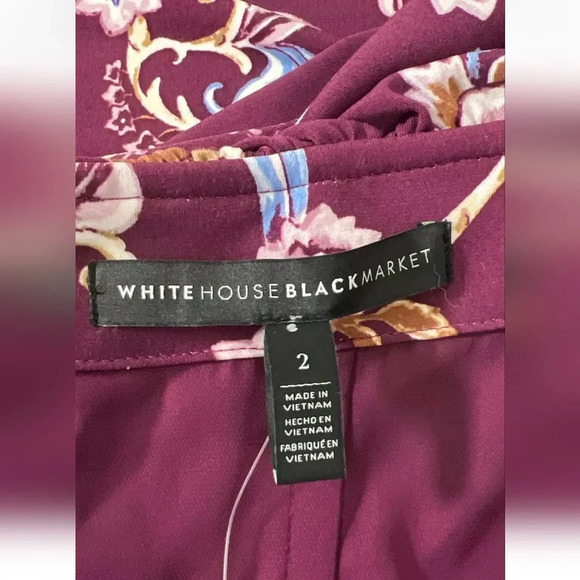BRAND NEW WHITE HOUSE BLACK MARKET FLORAL MULTI WAYS TO WEAR BLOUSE SIZE 2 - Picture 6 of 12